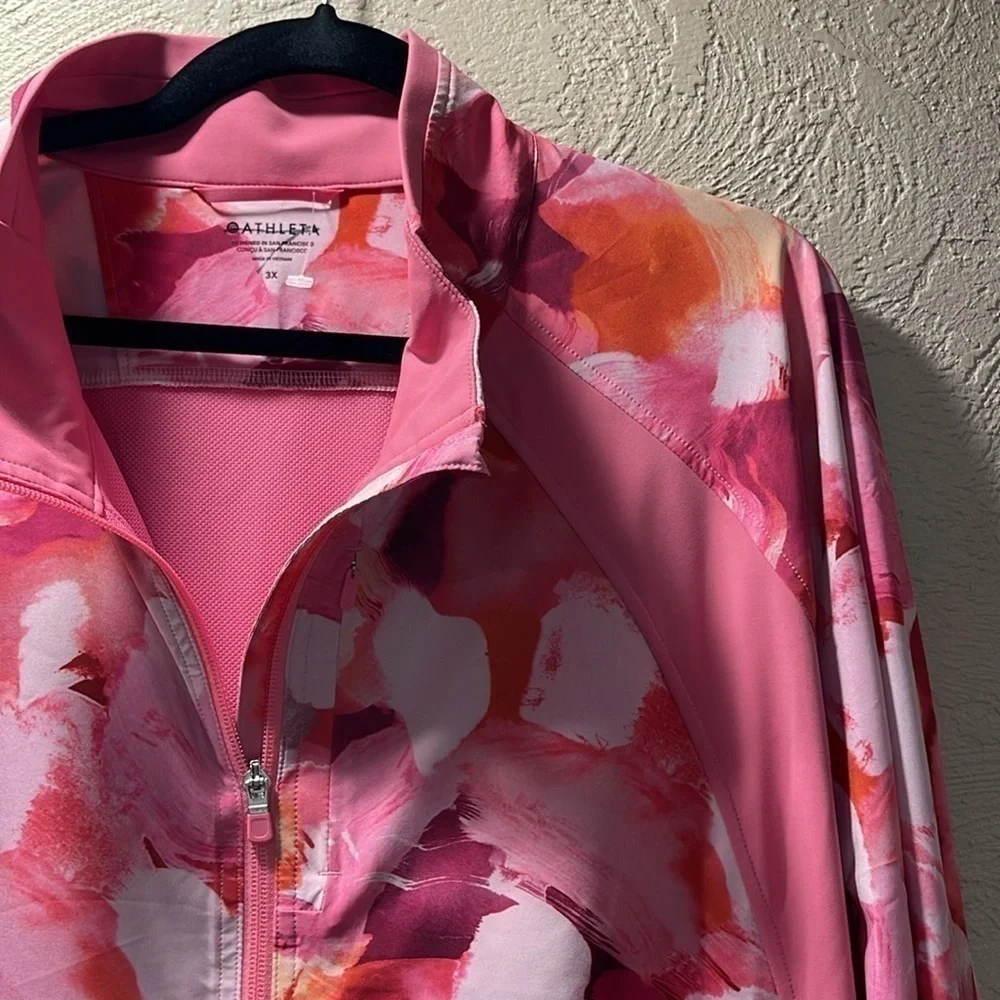 NEW ATHLETA PLUS ENERGY CORAL PINK RUN WITH IT JACKET SIZE 3X or L - Picture 5 of 9